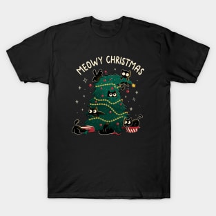Meowy Christmas Funny Cats by Tobe Fonseca T-Shirt